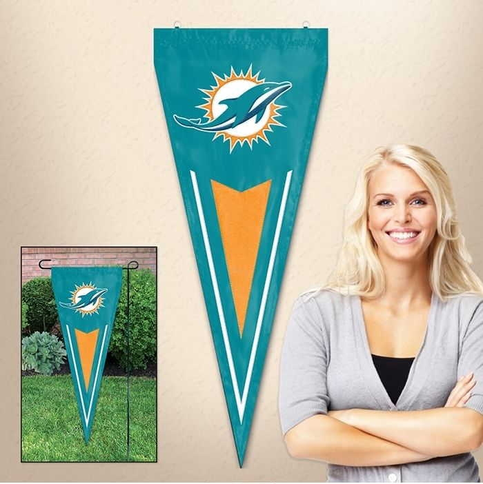 Dolphins Yard Pennants 34" x 14"