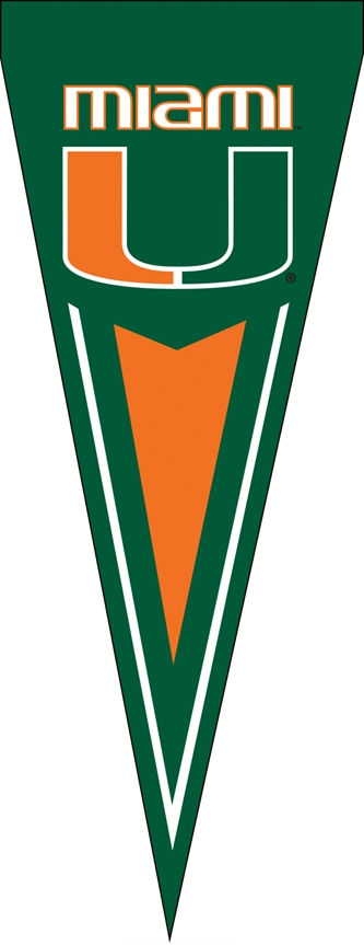 Miami Hurricanes Yard Pennant 34" x 14"