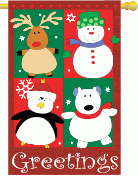 last 1 - applique Pal's Greetings Garden Flag