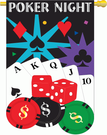Applique Poker Night House Flag - 1 left