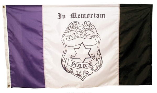 3' x 5' US Made, High Wind Policeman Mourning Flag