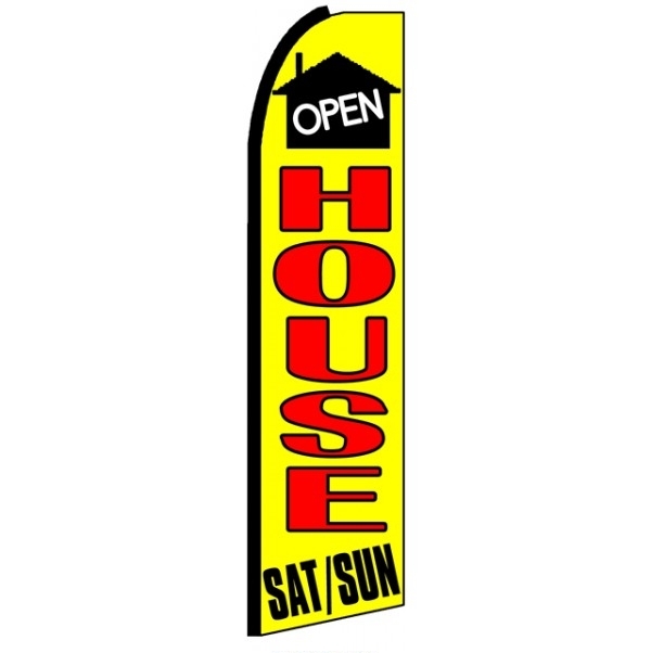 Open House Sat / Sun Feather Flag 3' x 11.5'