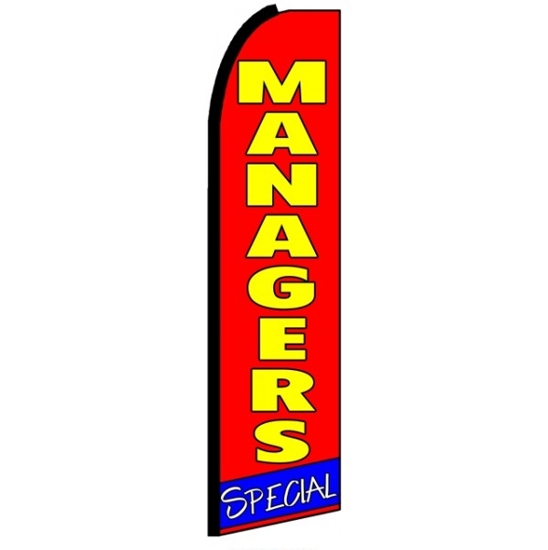 Managers Special Wind Feather Flag 3' x 11.5'