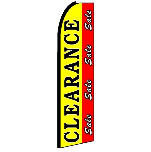 Clearance Sale Sale Sale (Black Sleeve) Feather Flag 3' x 11.5'