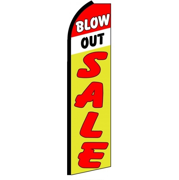 Blow Out Sale (Black Sleeve) Feather Flag 2.5' x 11'