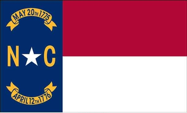 2' x 3' North Carolina State High Wind, US Made Flag