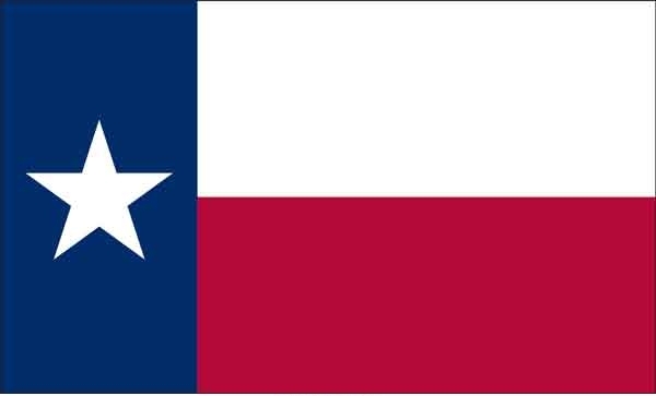 10' x 15' US Made High Wind Texas Applique State Flag