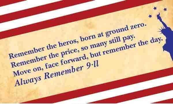 Always Remember 911 High Wind, US Made Flag 3' x 5'
