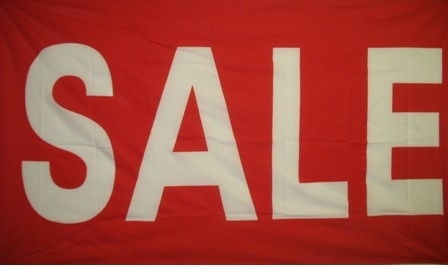 Sale Red White Message Flag