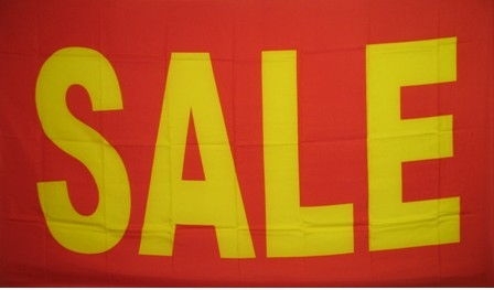 Sale Red Yellow Large Letters Message Flag