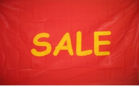 Sale Red Yellow Small Letters Message Flag