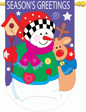 last one - applique Season's Greetings Garden Flag