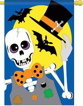 "Dem Bones" Skeleton House Flag