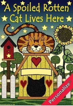 Spoiled Rotten Cat Garden Flag