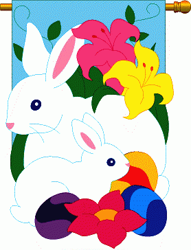 applique Spring Bunny Garden Flag - 1 left