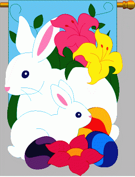 Applique Spring Bunny House Flag - 1 left