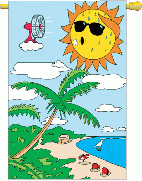 1 left - applique Summer Day Garden Flag