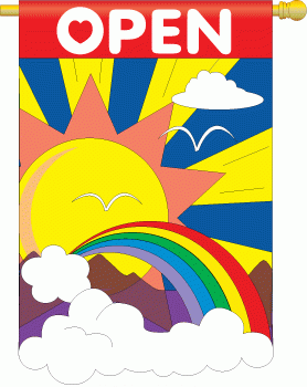 last 1 - applique Sunshine Open House Flag