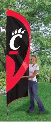 Cincinnati Bearcats Tall Team Flag 8.5' x 2.5'