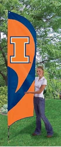 Illinois Fighting Illini Tall Team Flag 8.5' x 2.5'