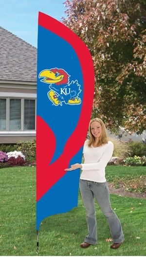 Kansas Jayhawks Tall Team Flag 8.5' x 2.5'