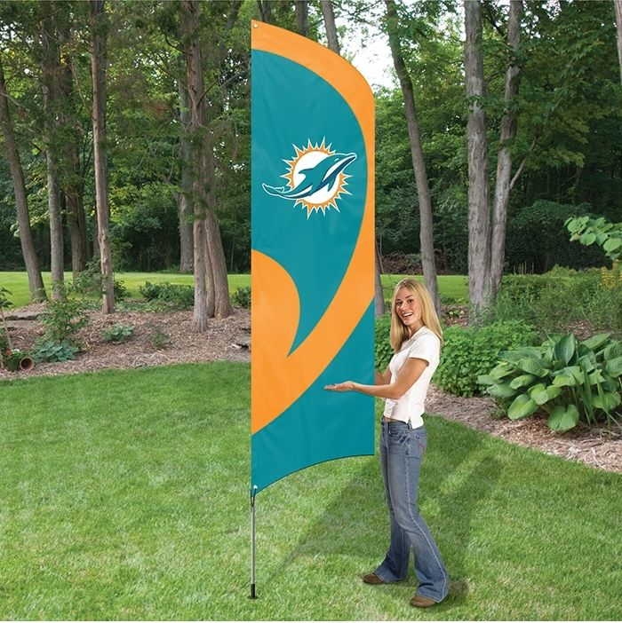 Dolphins Tall Team Flag 8.5' x 2.5'