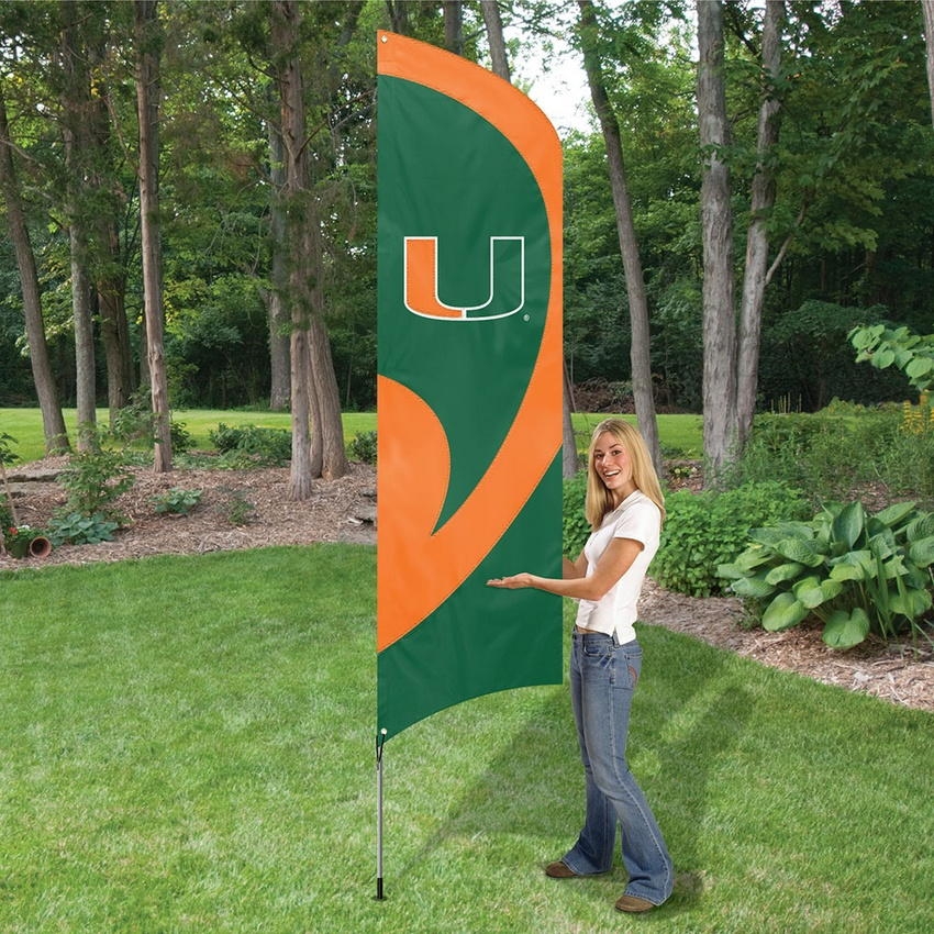 Miami Hurricanes Tall Team Flag 8.5' x 2.5'