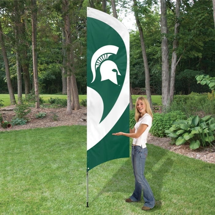Michigan State Spartans Tall Team Flag 8.5' x 2.5'