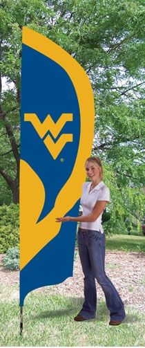 West Virginia Mountaineers Tall Team Flag 8.5' x 2.5'
