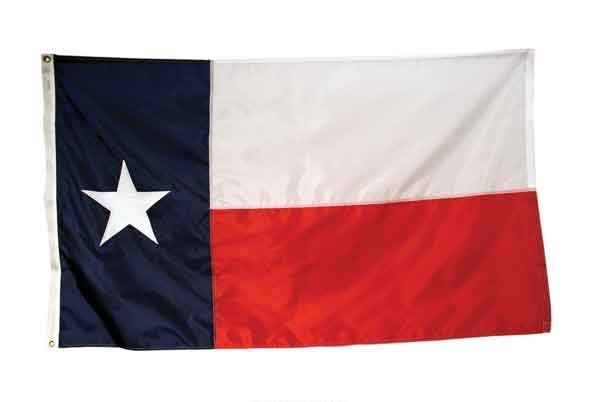 10' x 15' US Made High Wind Texas Applique State Flag