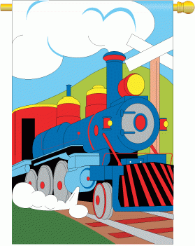 applique Train House Flag - 1 left