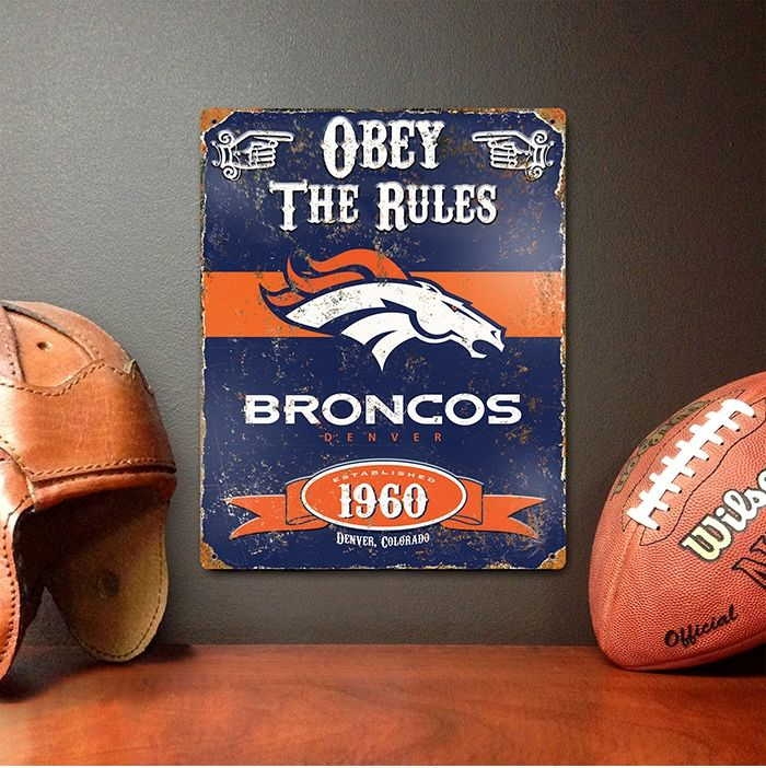 Denver Broncos Vintage Metal Sign
