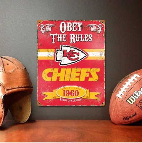 Kansas City Chiefs Vintage Metal Sign 11.5" x 14.5"