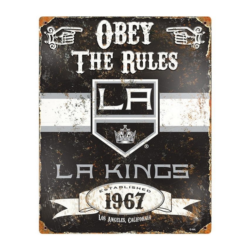 Los Angeles Kings Embossed Metal Sign