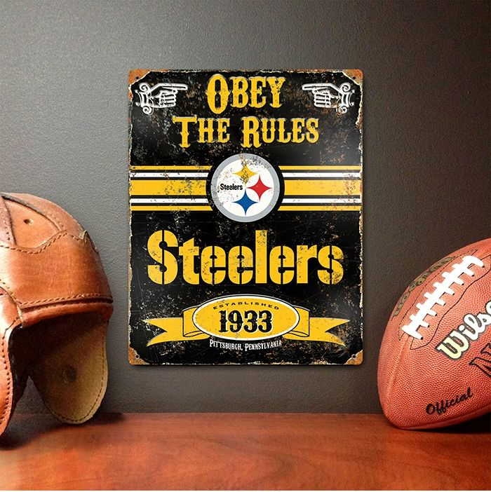 Pittsburgh Steelers Vintage Metal Sign