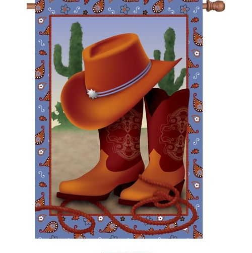 1 left - Western cowboy boots Garden Flag