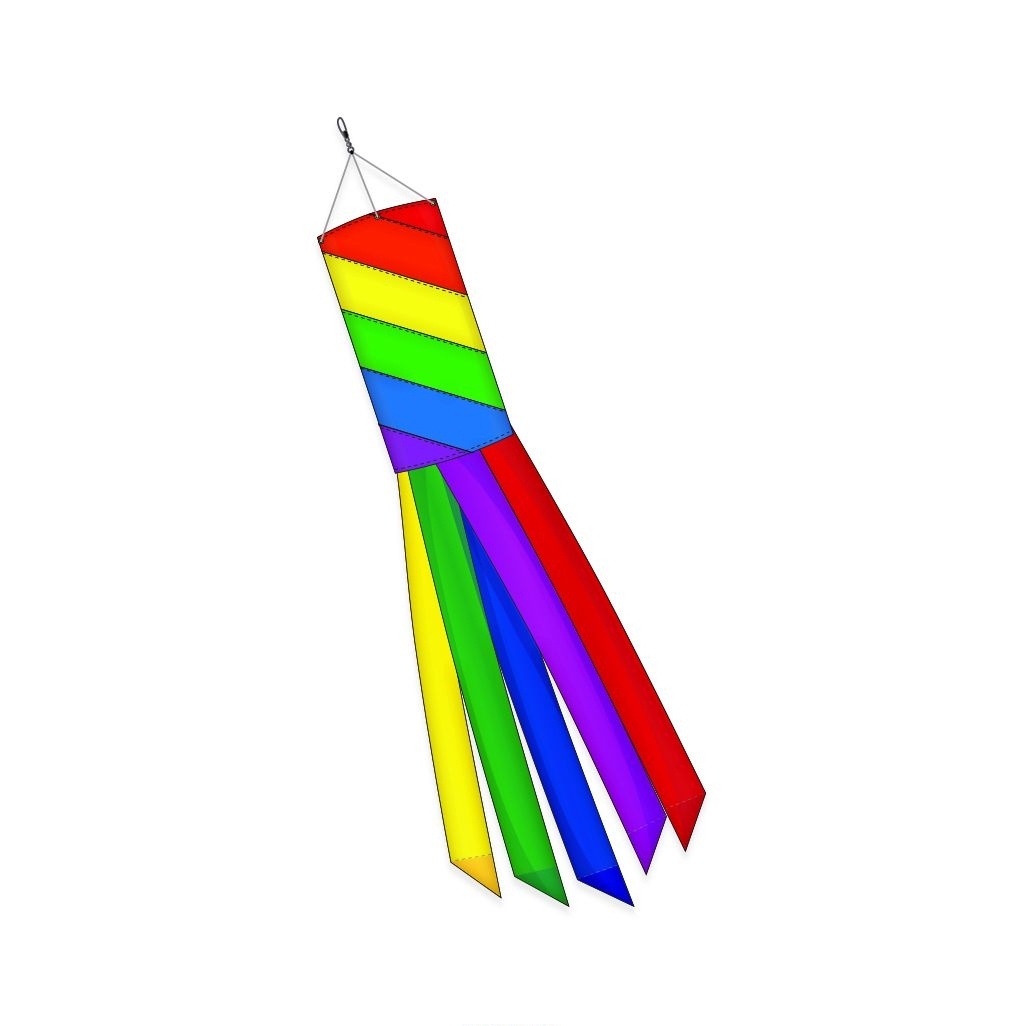 Deluxe Equality Rainbow Applique Windsock 10" x 40"