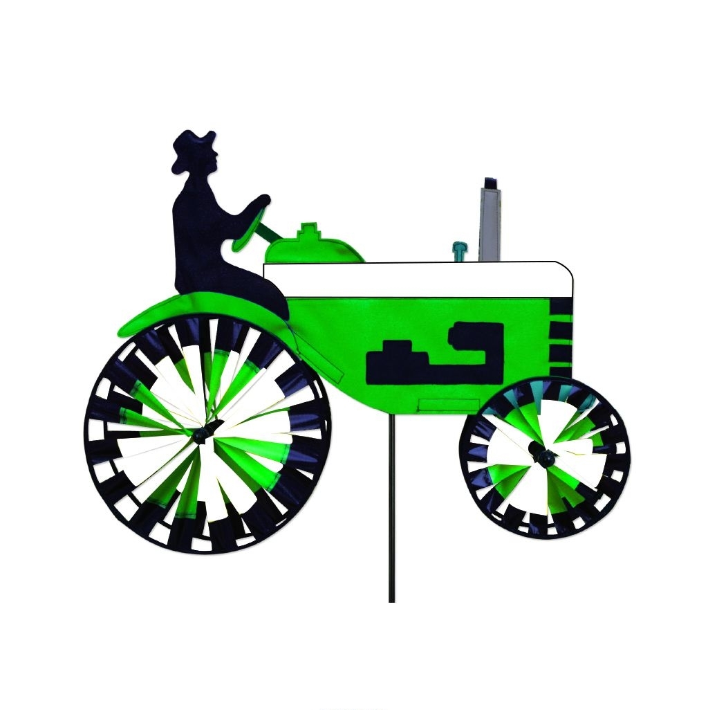 Green & White Tractor Applique Windwheel 20" x 49"