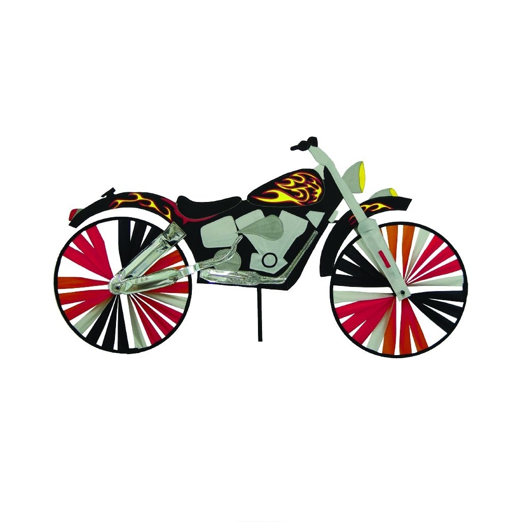 Flames Motorcycle Applique Windwheel 20" x 49"
