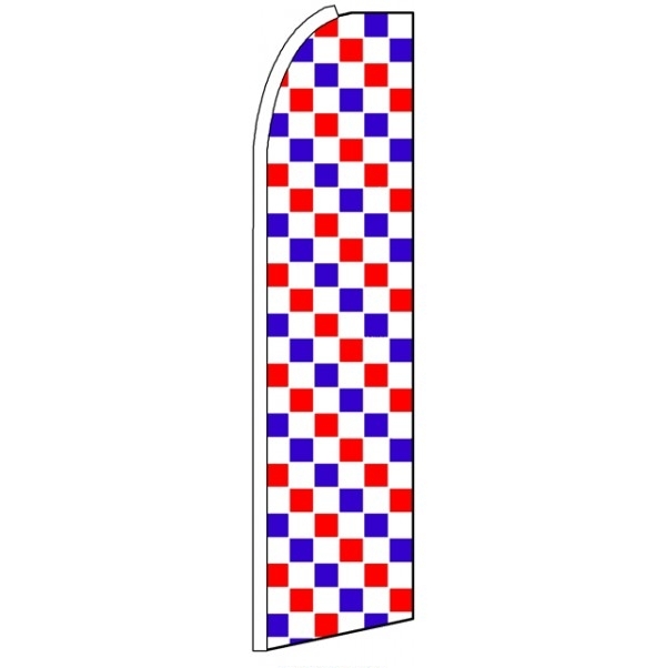 Red, White, Blue Checkers Feather Flag 3' x 11.5'