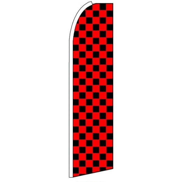 Red Black Checkers Feather Flag 3' x 11.5'