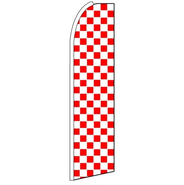 Red & White Checkers Feather Flag 3' x 11.5'