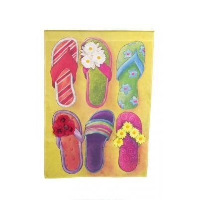 3D Floral Flip Flops House Flag - 1 left