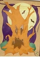 1 left - Applique Spooky Tree Garden Flag