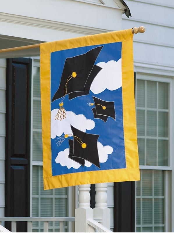 Graduation Celebration Applique House Flag - 1 left