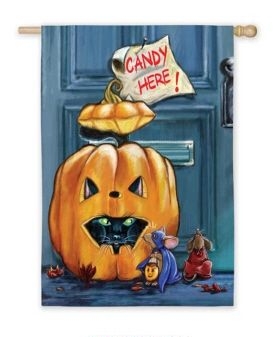 Halloween Pumpkin surprise House Flag - 1 left