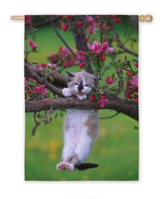 Hanging Cat Garden Flag