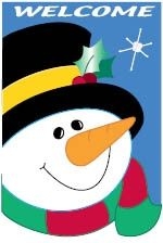 Happy Snowman House Flag