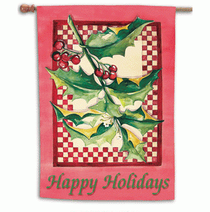 Holly and Berries Garden Flag