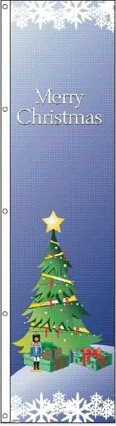 2.5' x 10' Merry Christmas Tree Seasonal Tall Flag